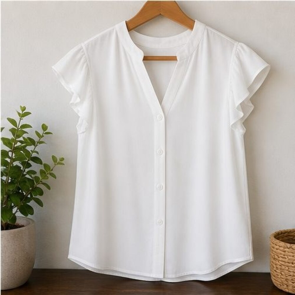 White Ruffle Blouse